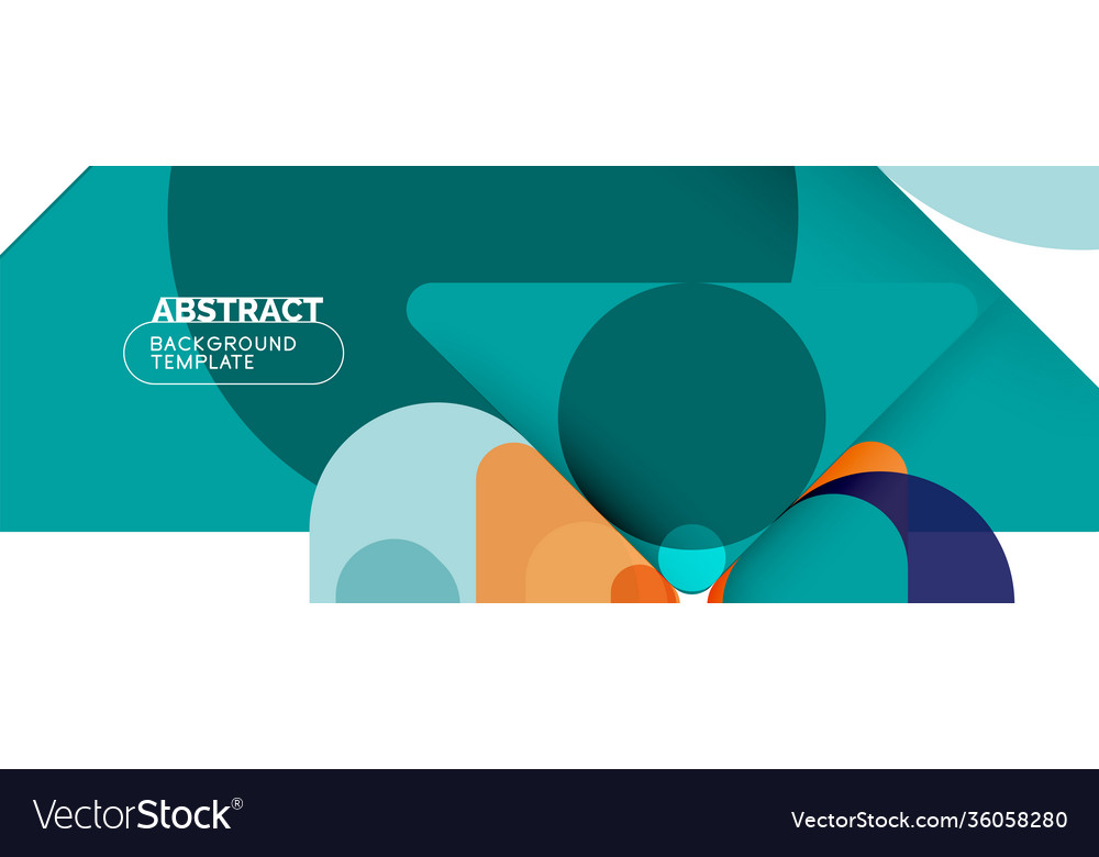 Flat geometric round shapes and dynamic lines Vector Image Flat geometric round shapes and dynamic lines