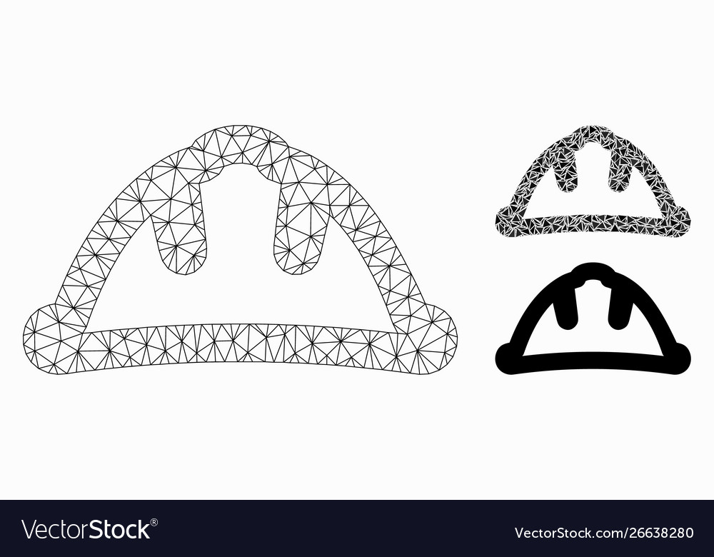 Helmet mesh network model and triangle vector image Helmet mesh network model and triangle