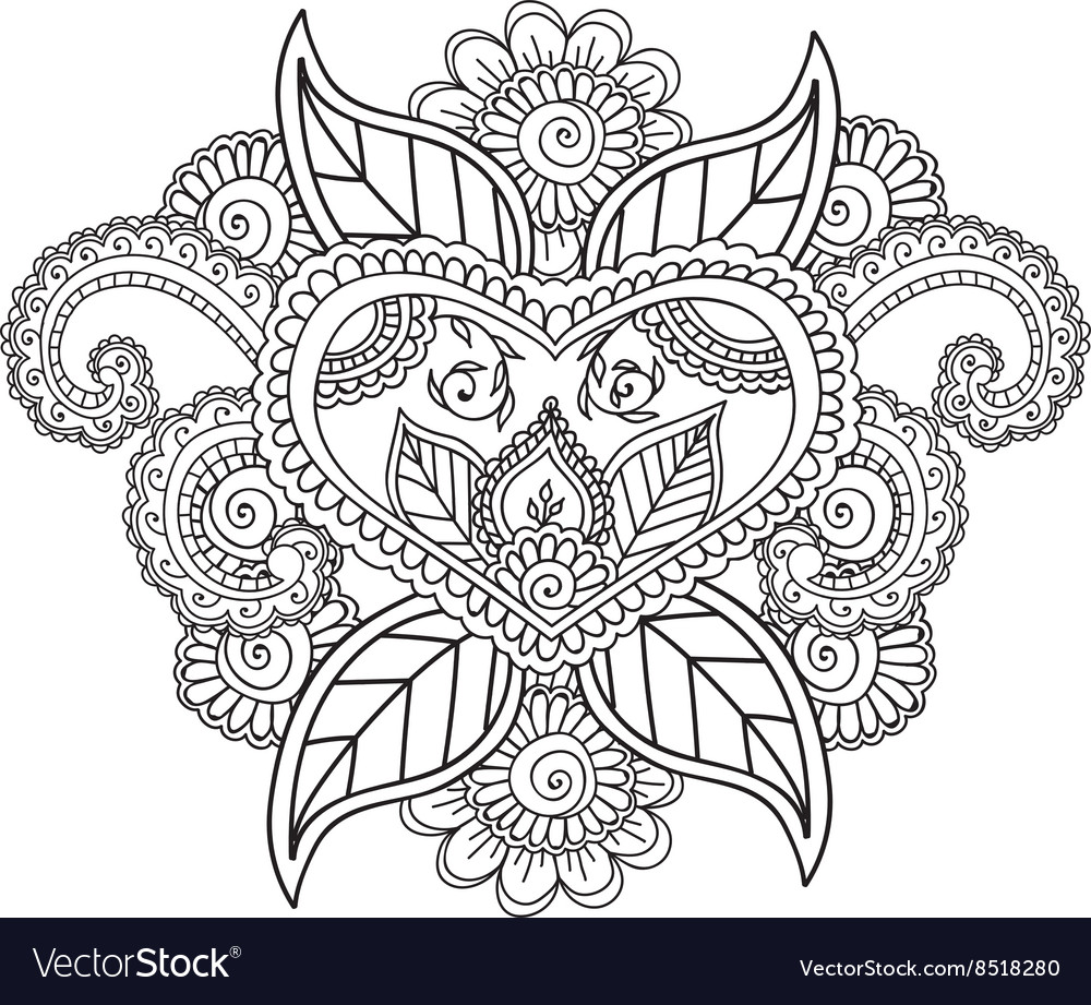Henna Mehndi Doodles - Floral Paisley