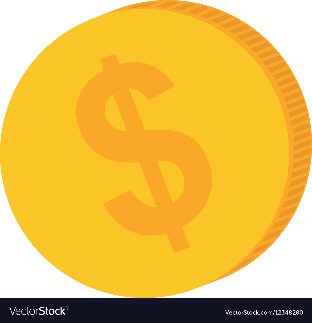 Isolated coin money Royalty Free Vector Image - VectorStock