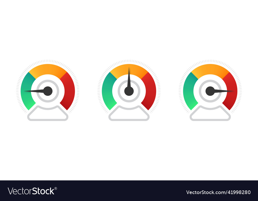 Modern speedometer tachometer indicator icons
