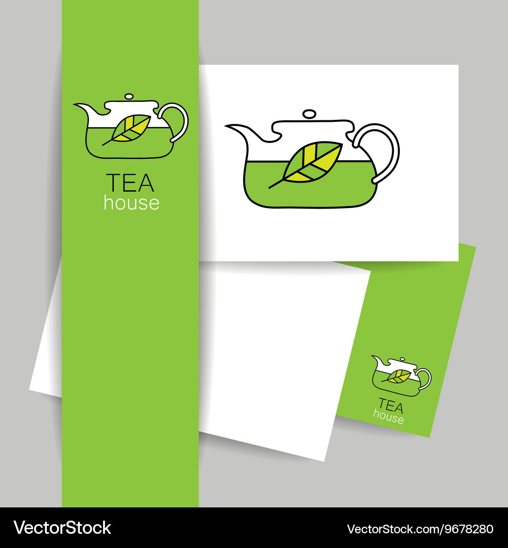 Tea house template Royalty Free Vector Image - VectorStock