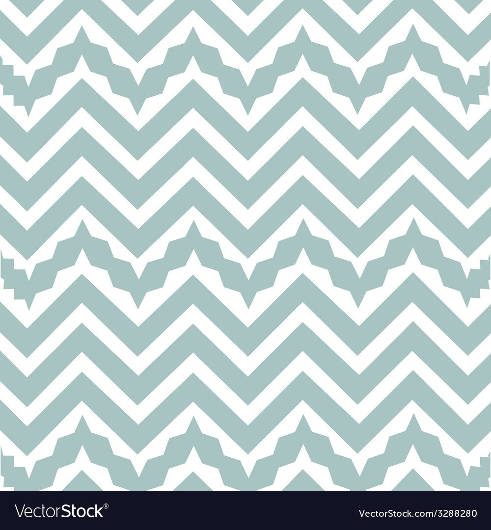 Zig Zag Pattern - Teal & White