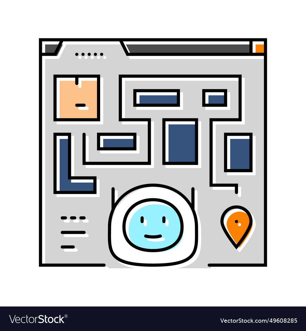 Ai routing autonomous delivery color icon vector image Ai routing autonomous delivery color icon