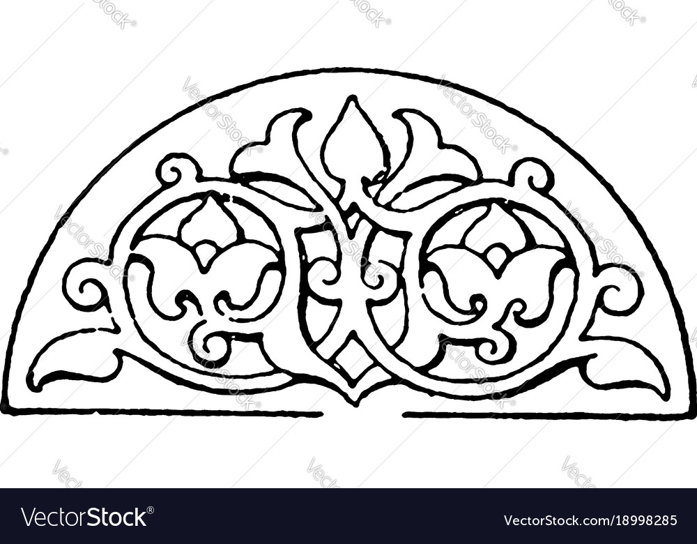 arabian lunette panel is a semi circle design vector 18998285