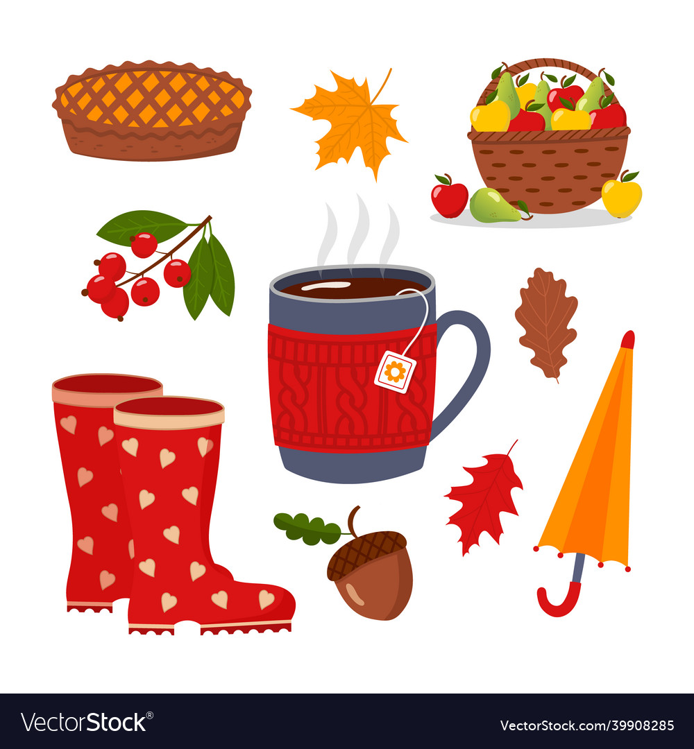Herbstkollektion isoliert Vector Image Herbstkollektion isoliert