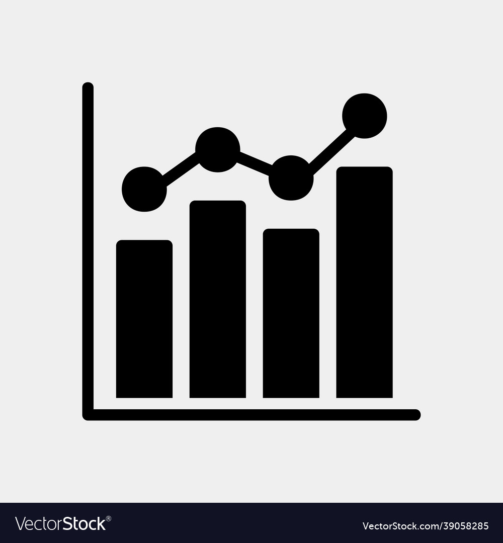 Bar chart icon in solid style for any projects
