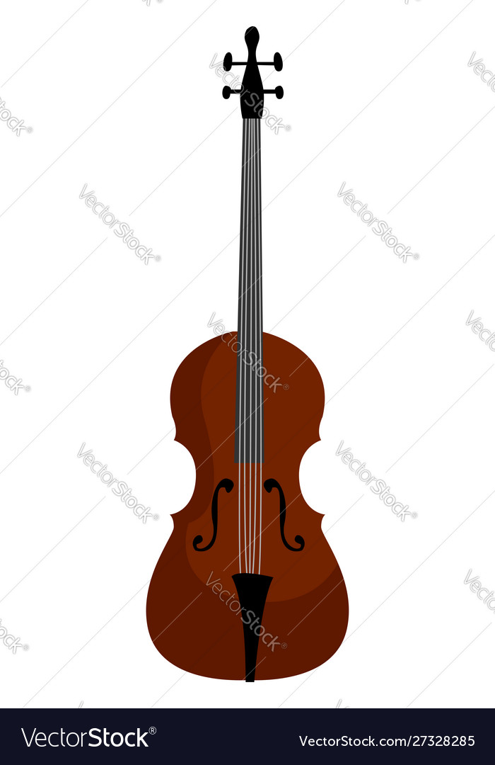 Cello Instrument auf weißem Hintergrund