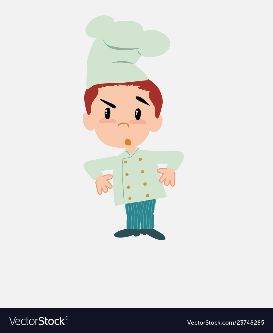 Chef with an expression of unpleasant surprise vector image Chef with an expression of unpleasant surprise