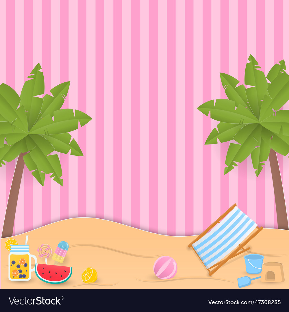 Coconut trees with the beach on stripe pattern Vector Image Coconut trees with the beach on stripe pattern