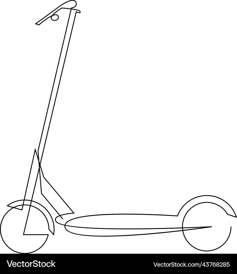 Continuous line drawing of scooter standup Vector Image