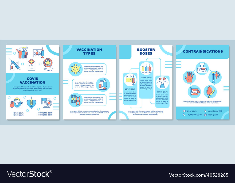 Covid19 vaccination brochure template Royalty Free Vector