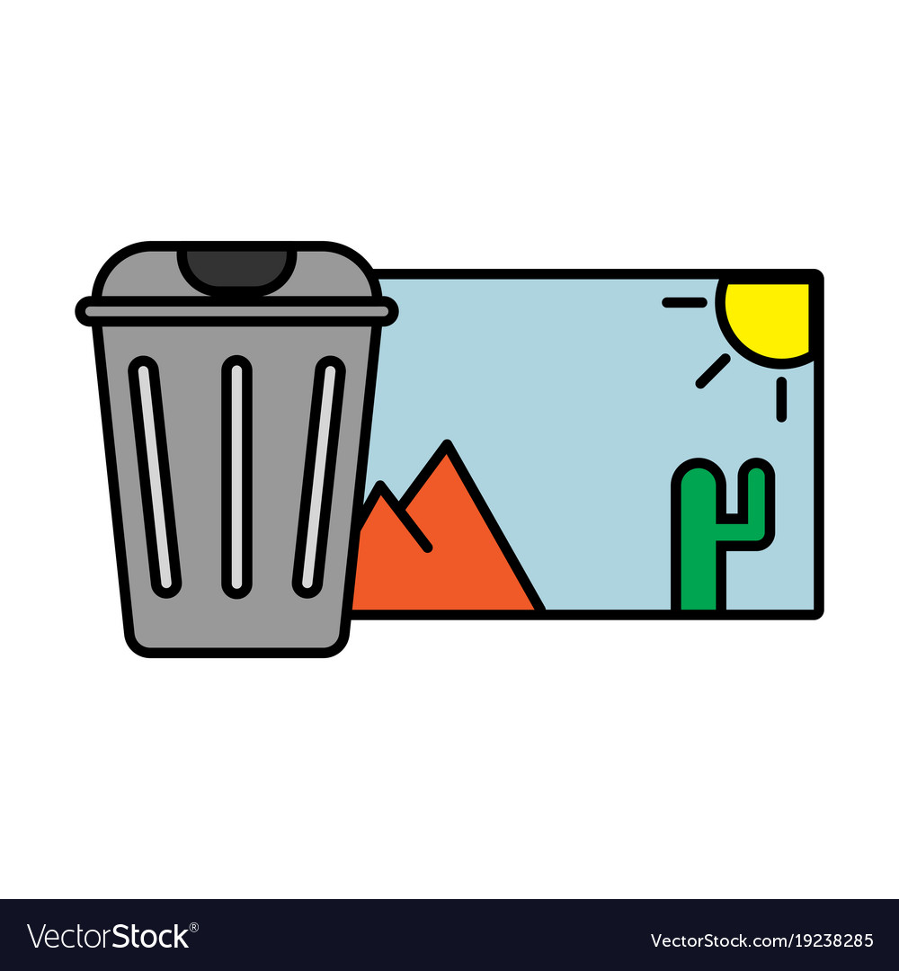 Delete image flat icon on color background