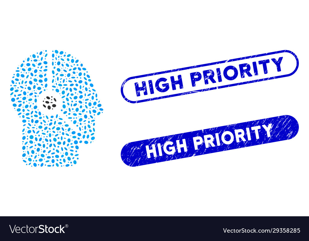 Ellipse mosaic operator with grunge high priority vector image Ellipse mosaic operator with grunge high priority