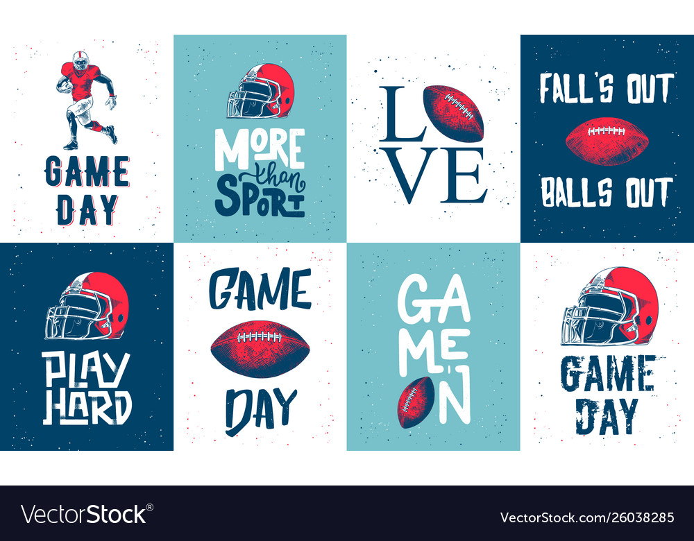 Football Engraved Style Set