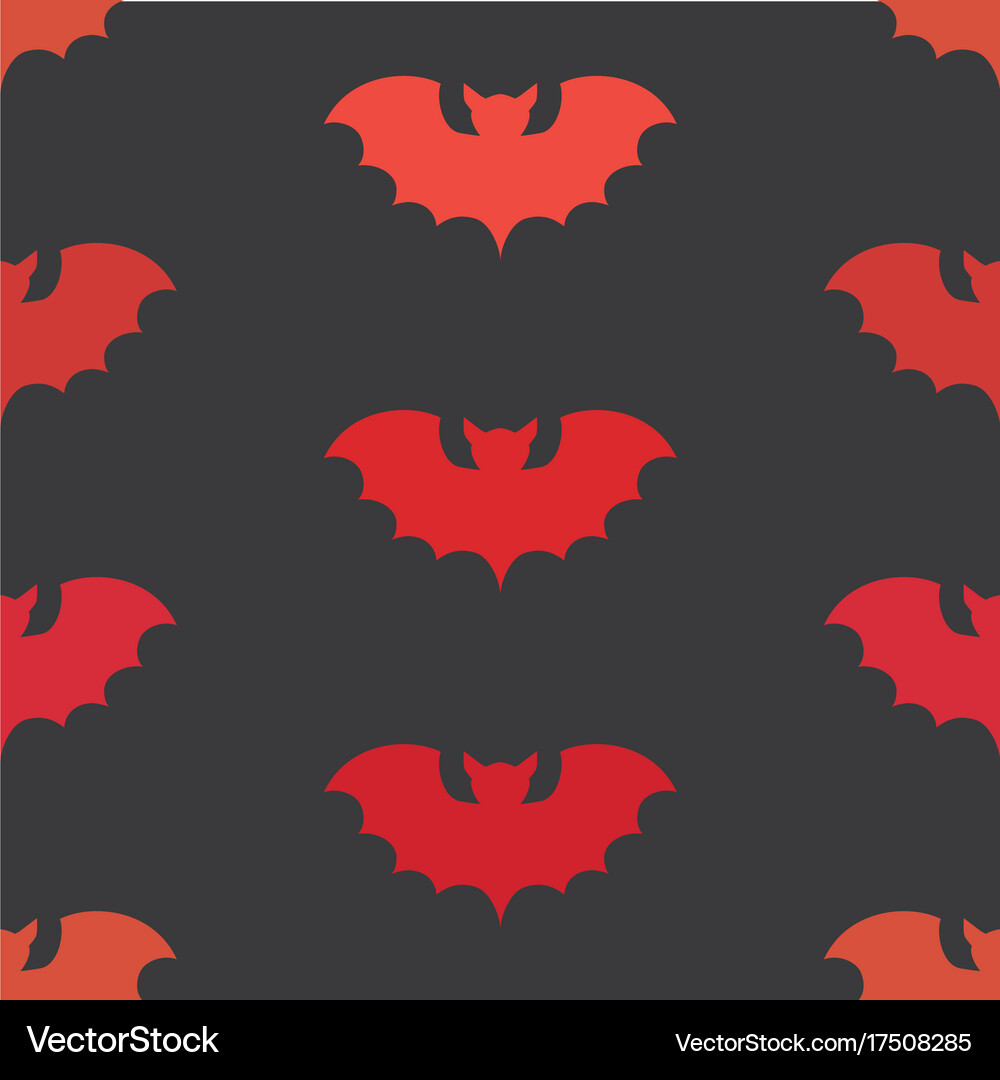 Halloween seamless pattern with black bat Vector Image
