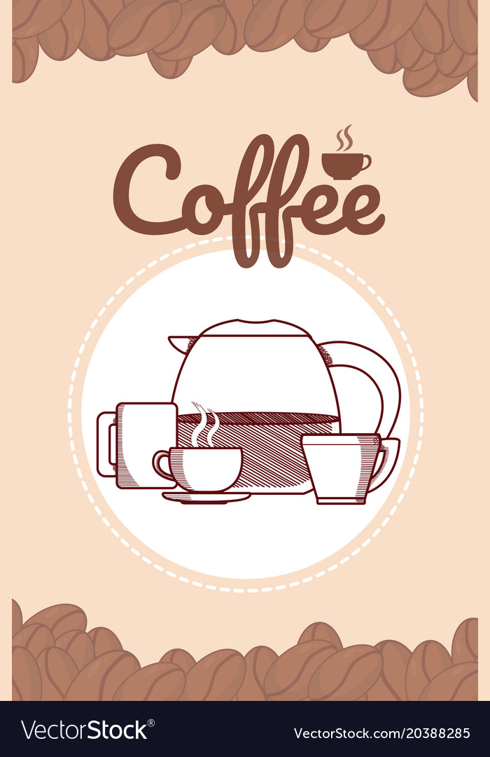 Hand drawing coffee card Royalty Free Vector Image