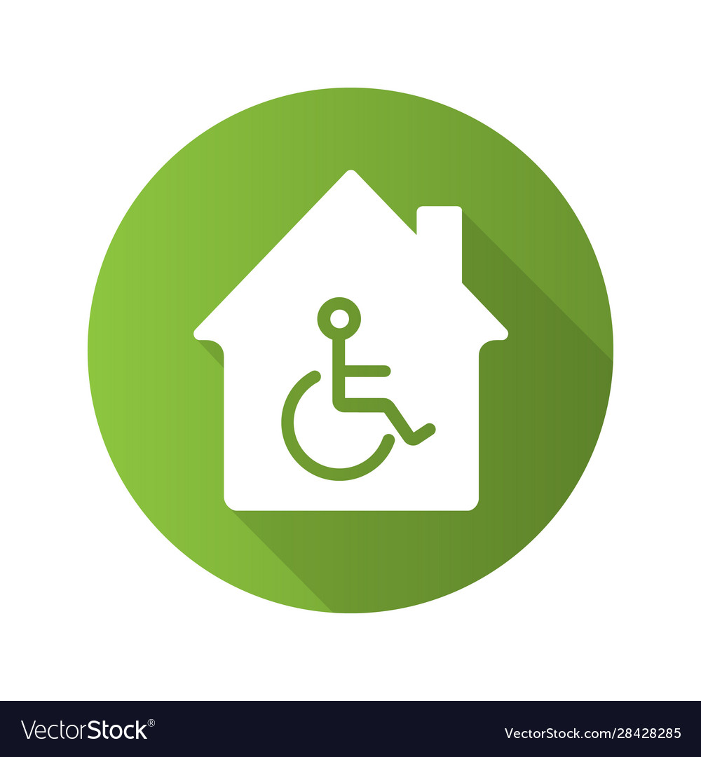 House with special facilities flat design long Vector Image House with special facilities flat design long