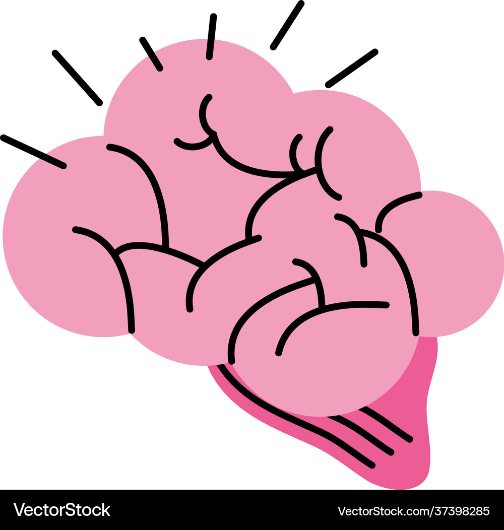 Human brain doodle Royalty Free Vector Image - VectorStock