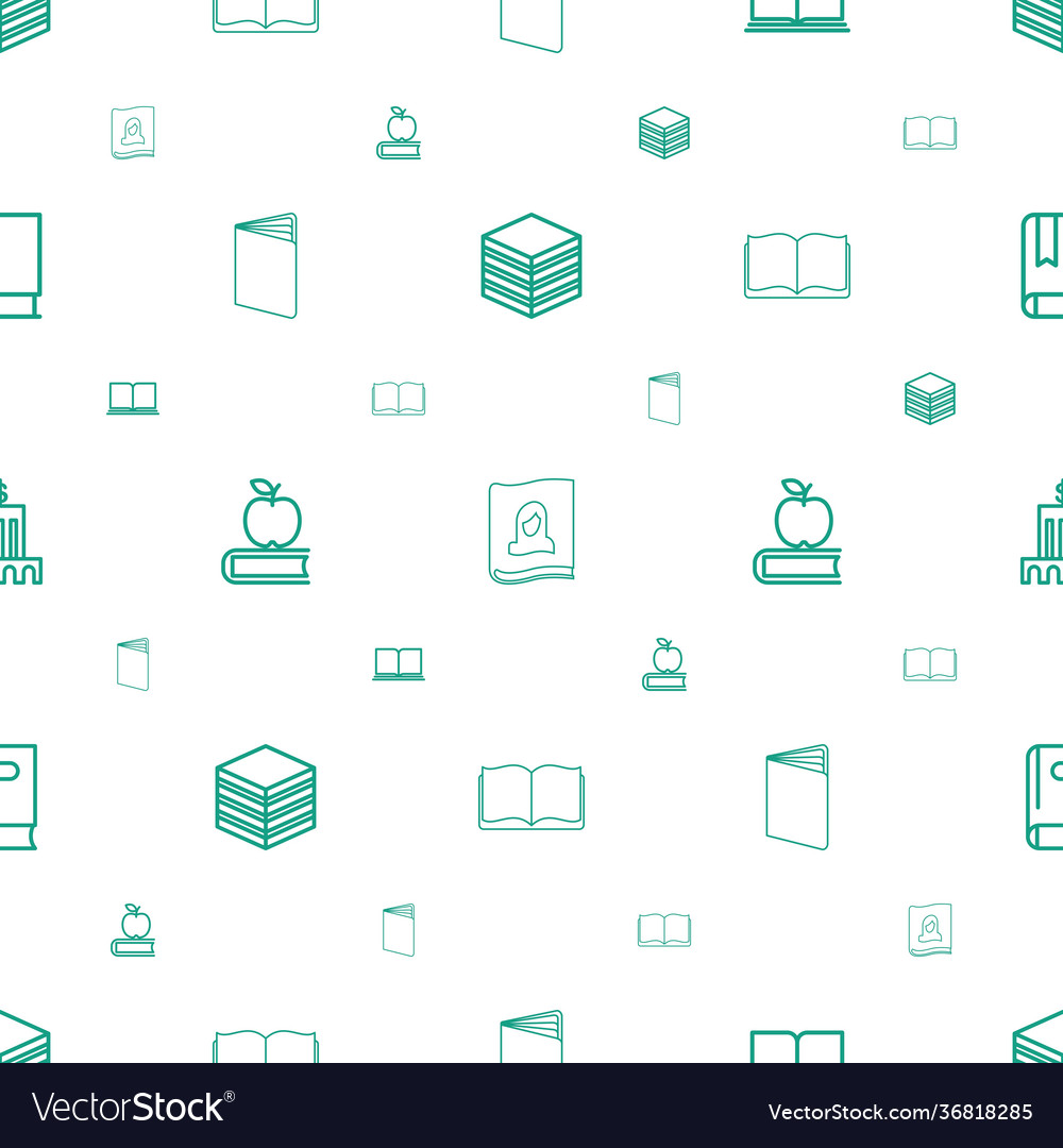 Library icons pattern seamless white background vector image Library icons pattern seamless white background