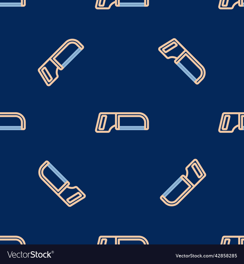 Line hacksaw icon isolated seamless pattern Vector Image Line hacksaw icon isolated seamless pattern