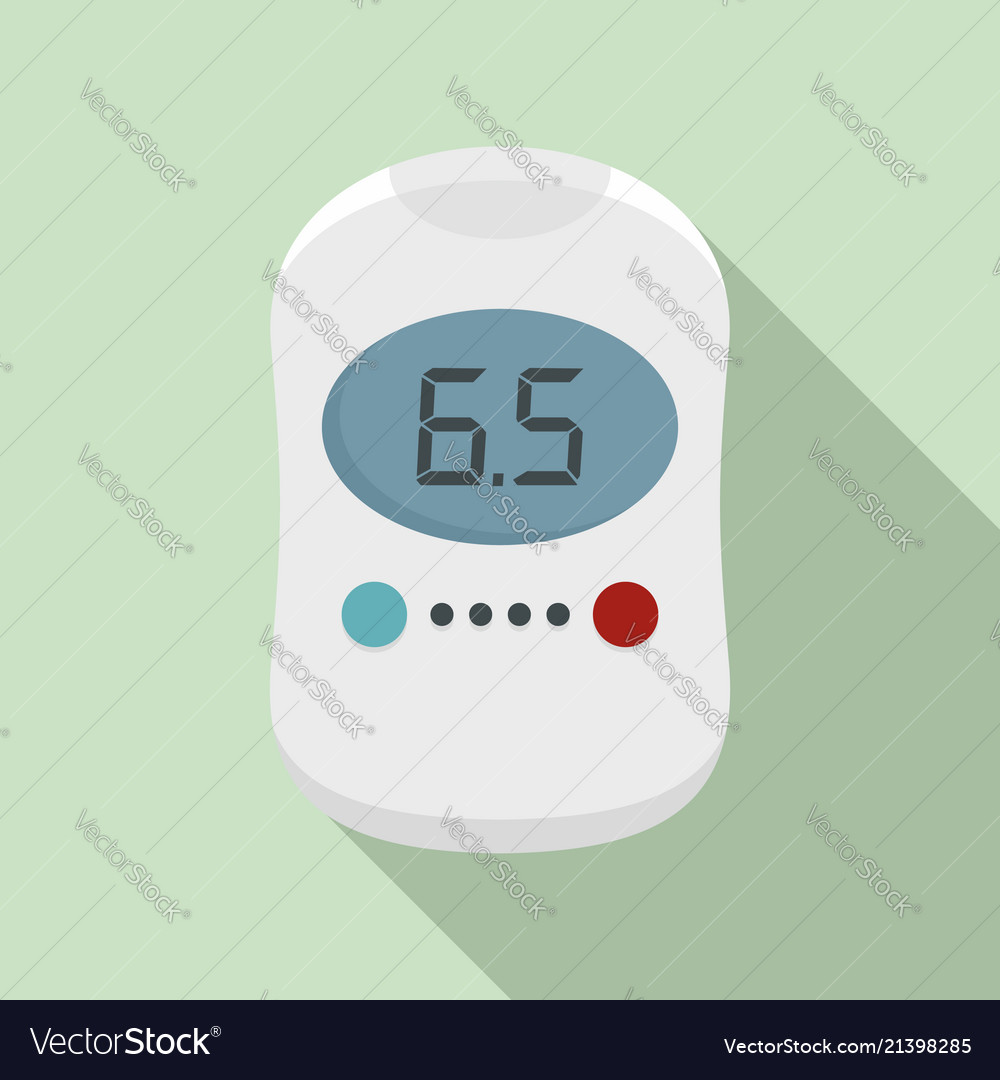 Modern glucose meter icon flat style Royalty Free Vector