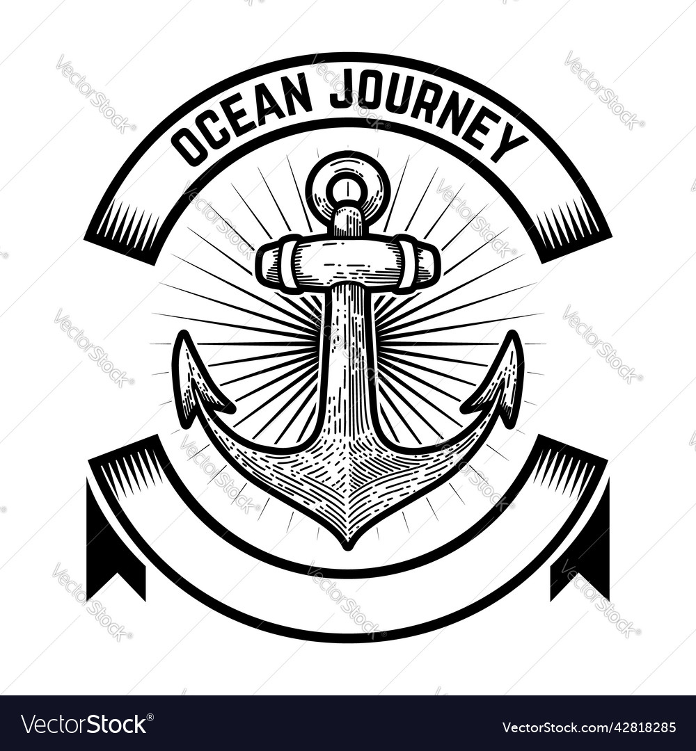 Nautical vintage style anchor design element Vector Image