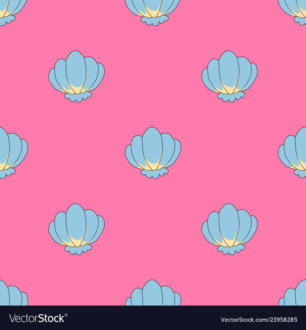 Sea shell seamless pattern