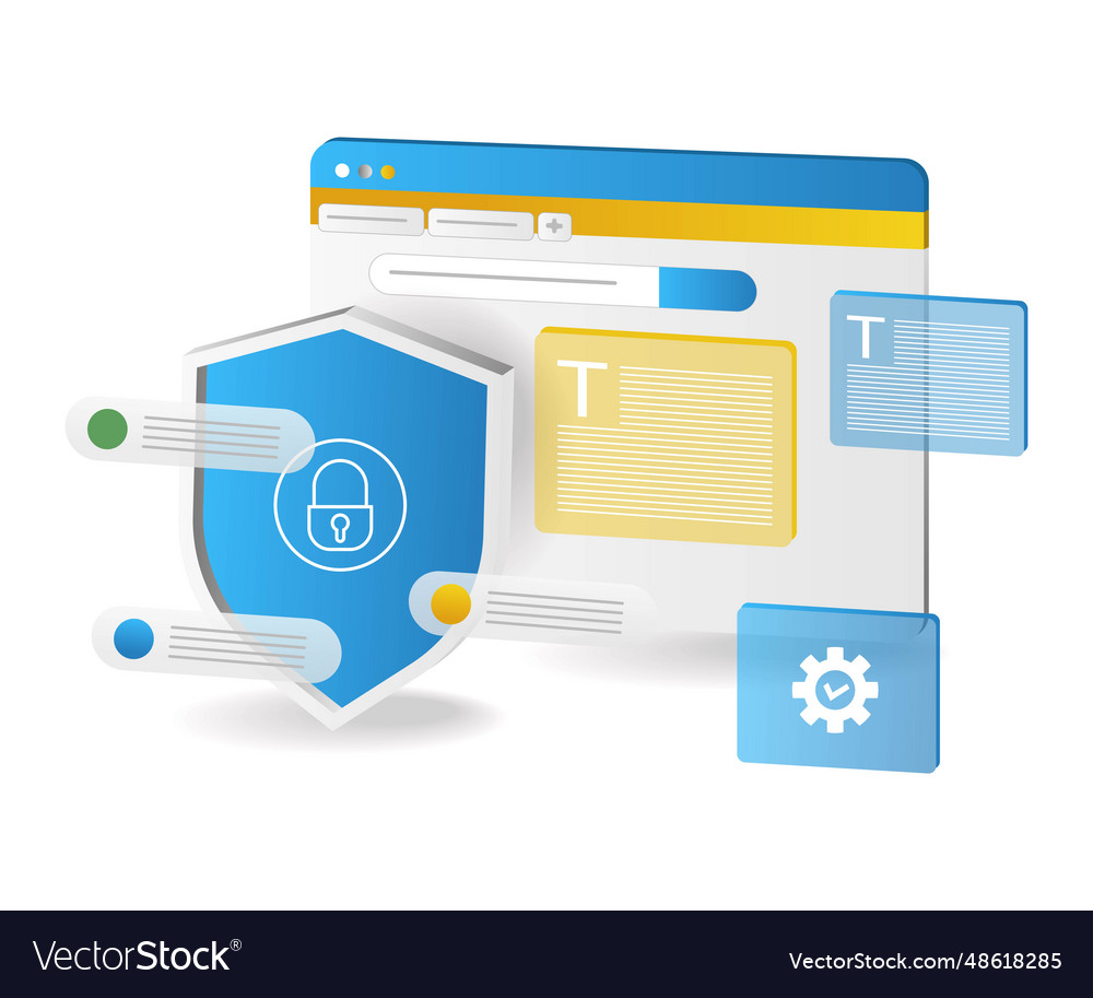 Security open browser vector image Security open browser