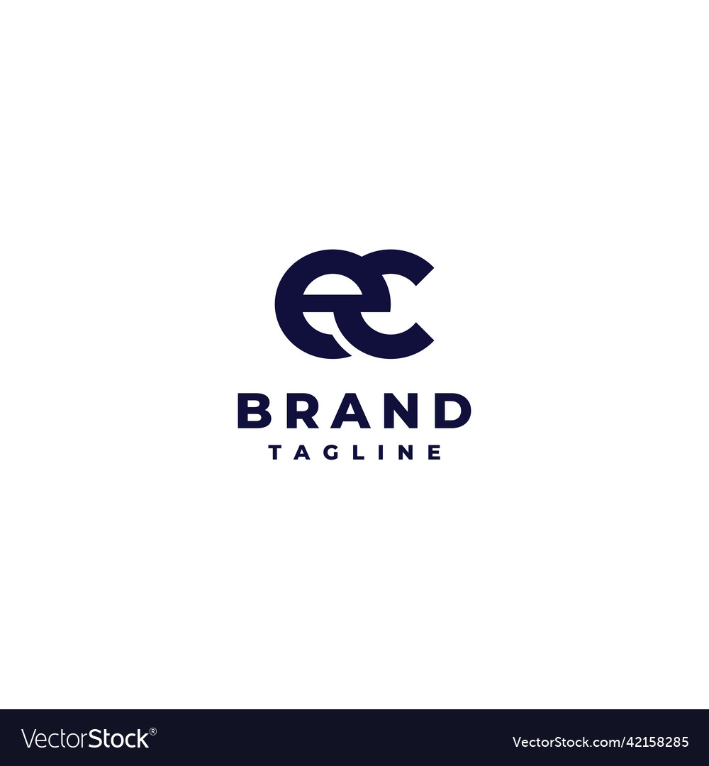 Simple logo design of initials ec Royalty Free Vector Image