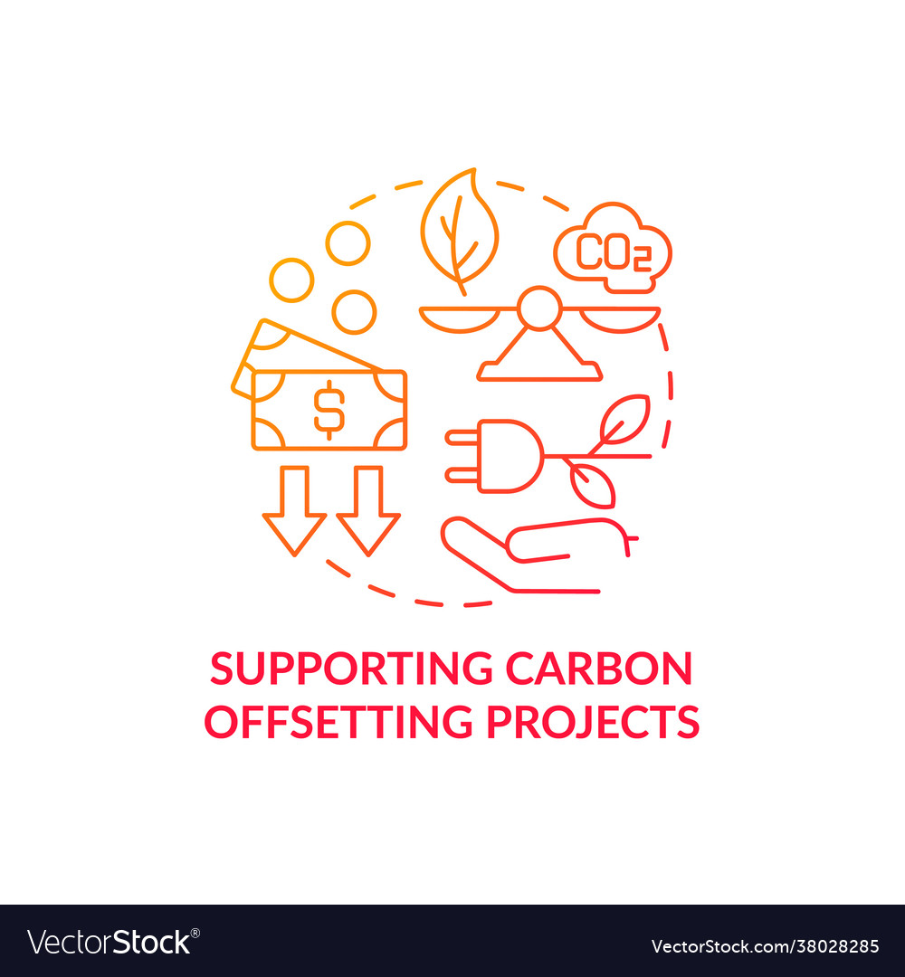 Supporting carbon offset projects concept icon Vector Image