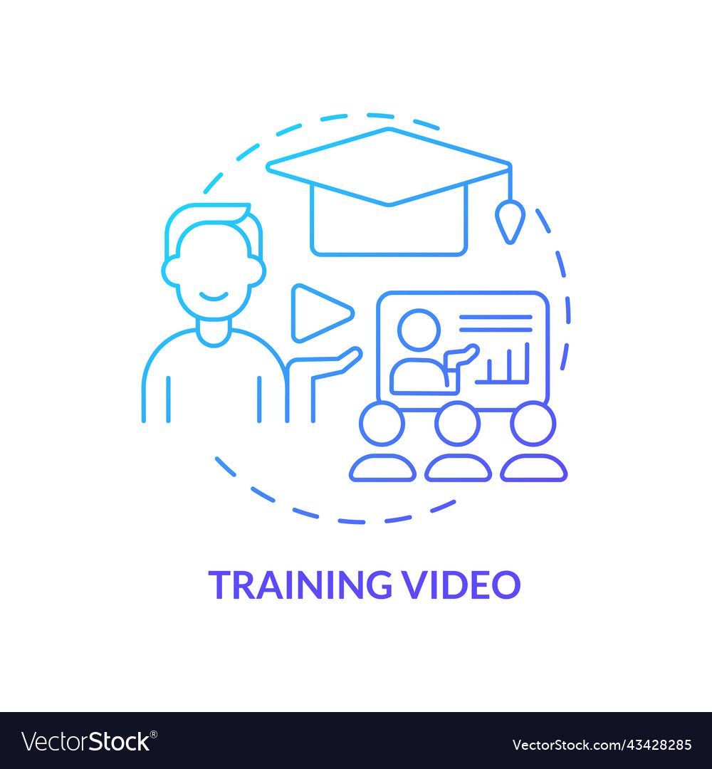 Training Video Blue Gradient Concept Icon Vector Image