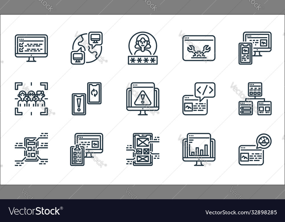 User experience line icons linear set quality