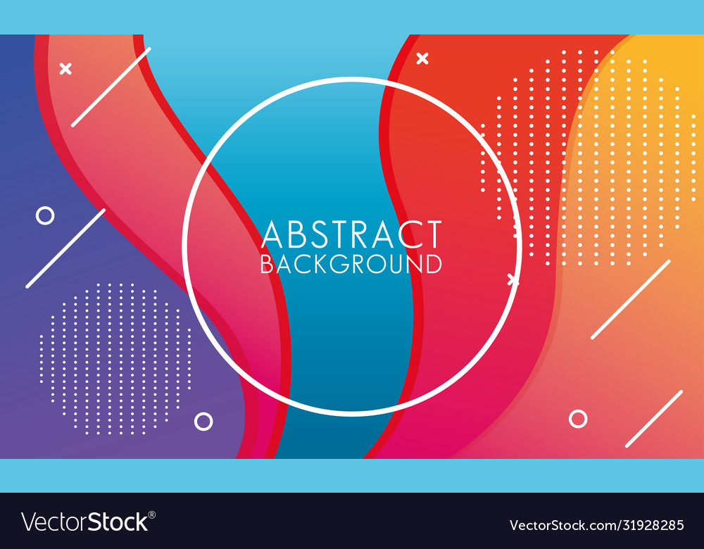 Vivid colors and fluids with circular frame vector image Vivid colors and fluids with circular frame