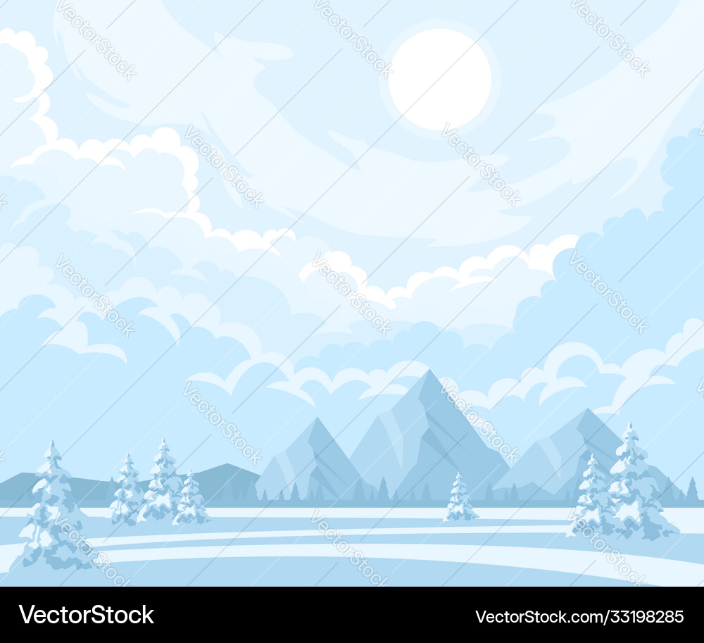 Winter landscape background Royalty Free Vector Image