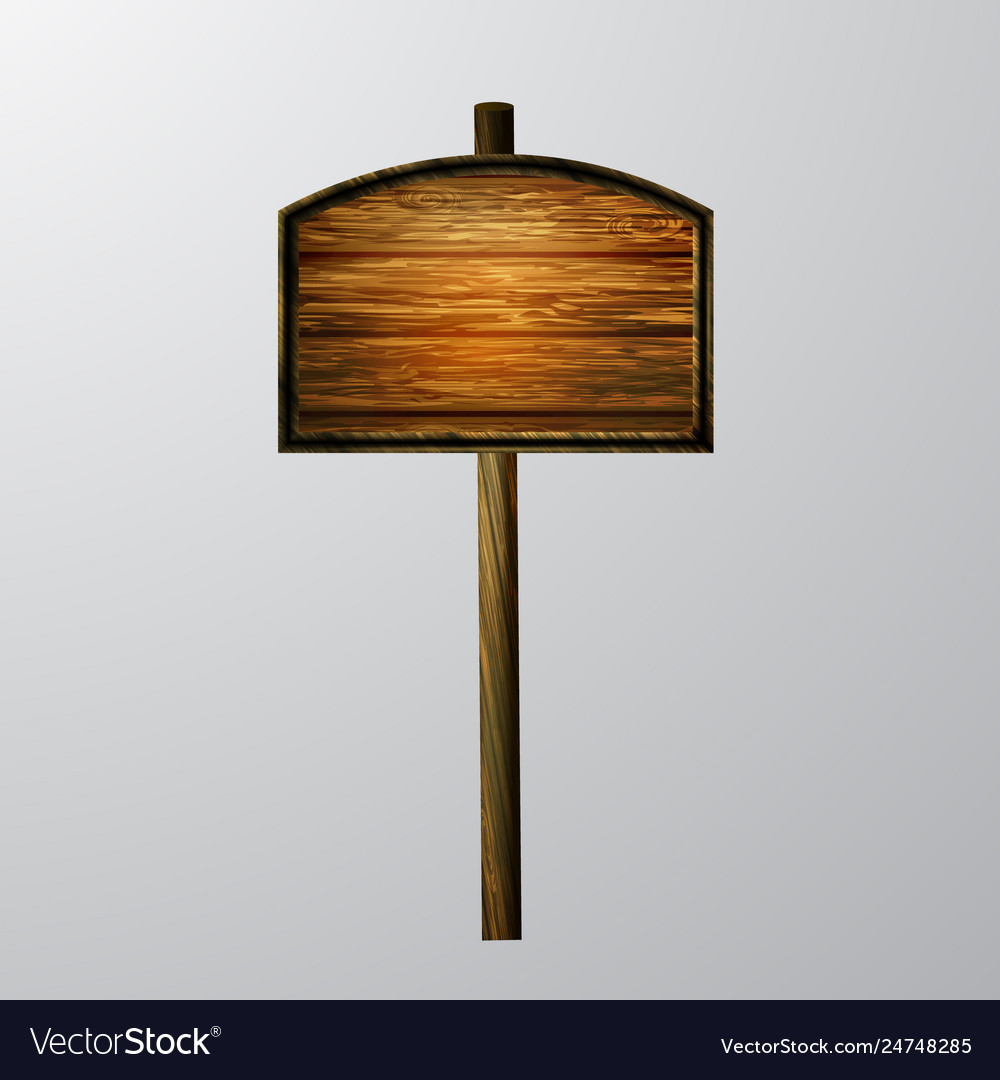 Wooden blank cartoon sign board Royalty Free Vector Image