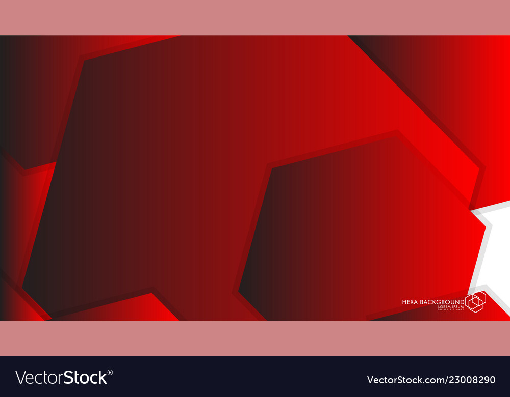 Abstract background hexagon red light and shadow vector image Abstract background hexagon red light and shadow