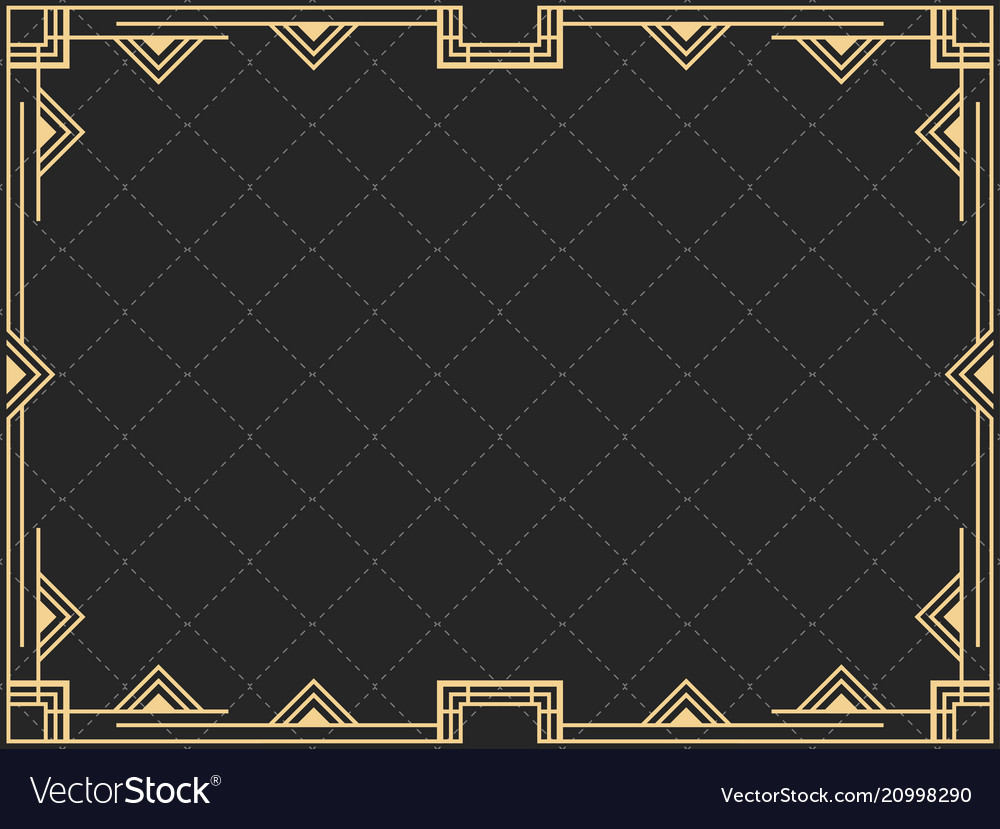 Art Deco Frame Vintage Linear Border Design Vector Image