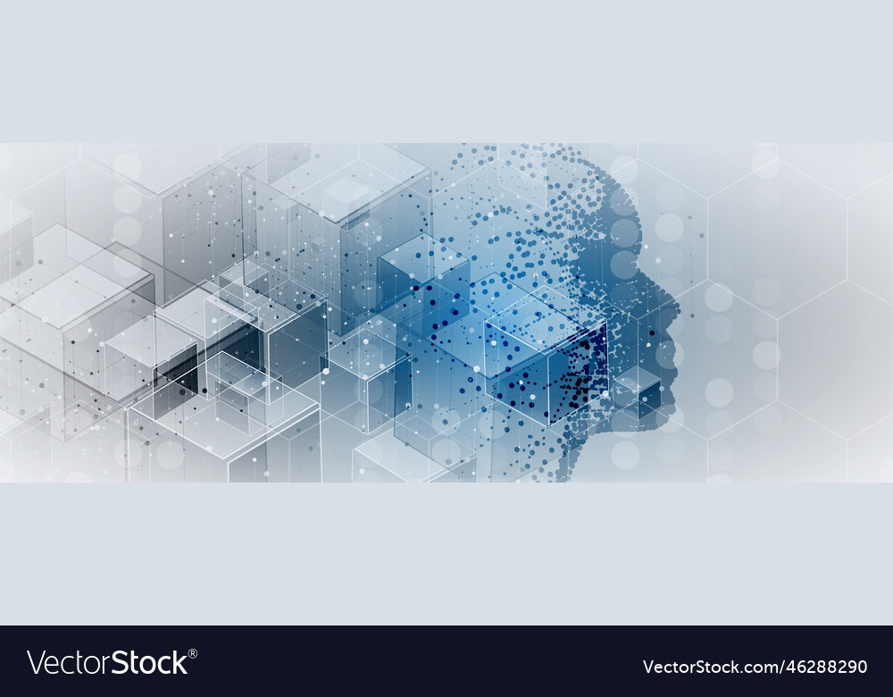 Artificial intelligence technology web background vector image Artificial intelligence technology web background