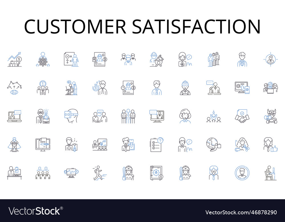 Customer satisfaction line icons collection Vector Image