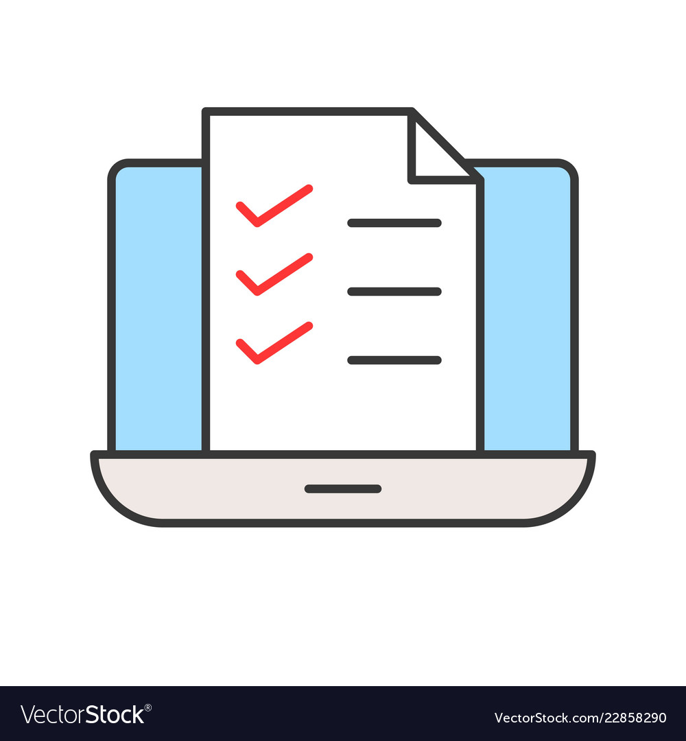 Document or file on laptop screen e-learning