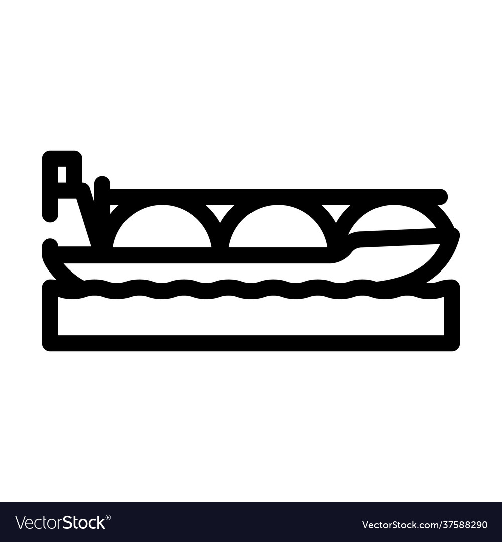 Gas transportation ship biogas line icon Vector Image