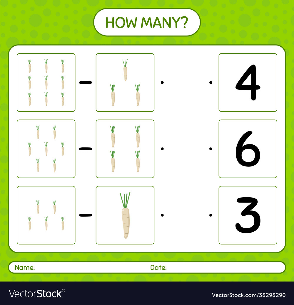 How many counting game with hamburg parsley Vector Image How many counting game with hamburg parsley
