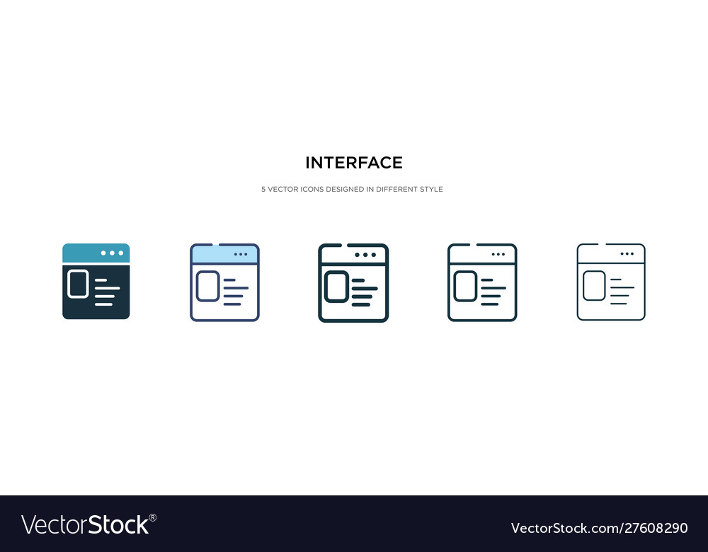 Interface icon in different style two colored