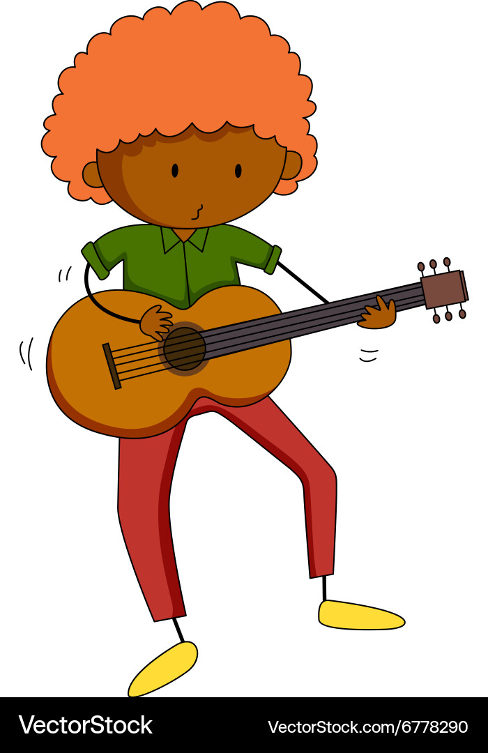 Man playing classical guitar Royalty Free Vector Image
