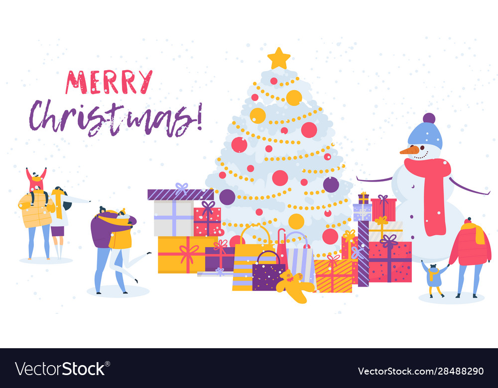 Frohe Weihnachten Menschen Familie Winterurlaub