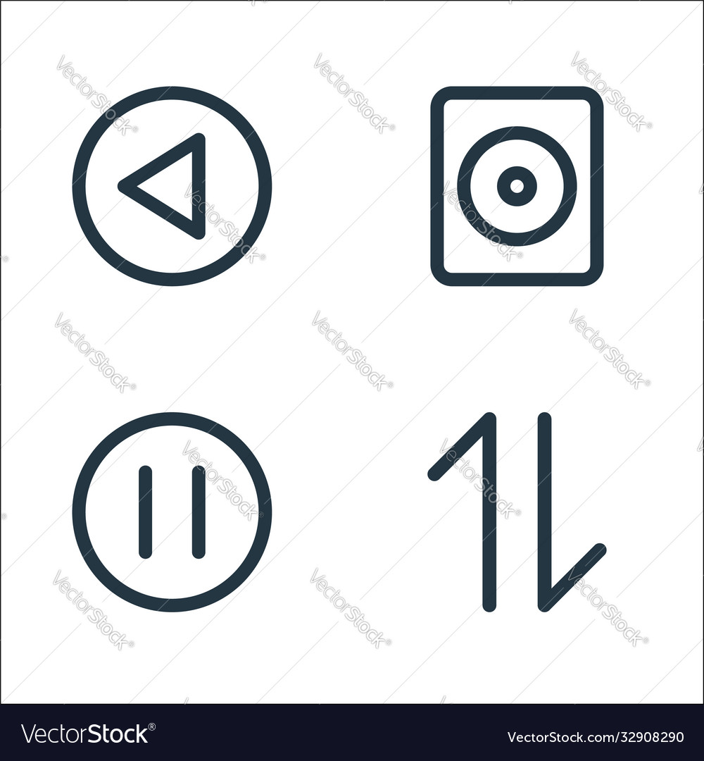 Multimedia line icons linear set quality vector image Multimedia line icons linear set quality