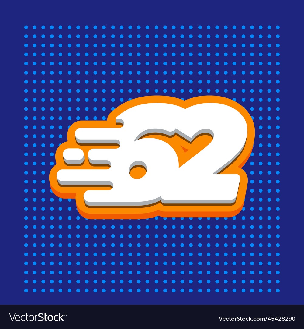 Number 62 3d speed modern icon