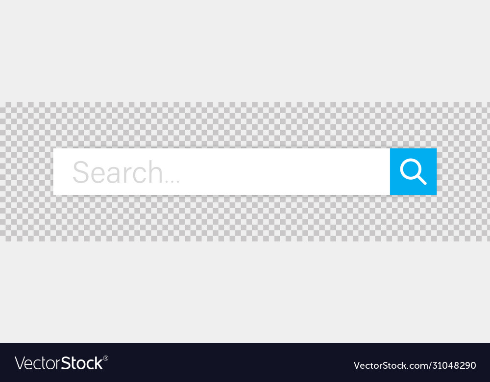 Search bar isolated web element on transparent