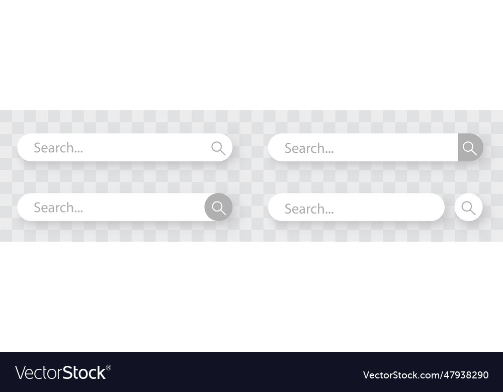 Search bar set of boxes with shadow